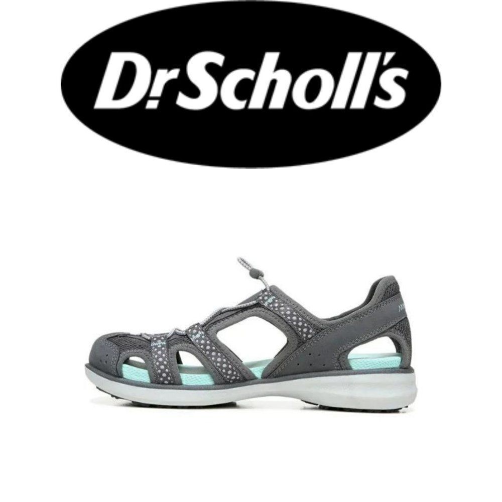 Dr. Scholl's women's Gray Mesh and Synthetic Fabric Cancun Sandal Size 9…